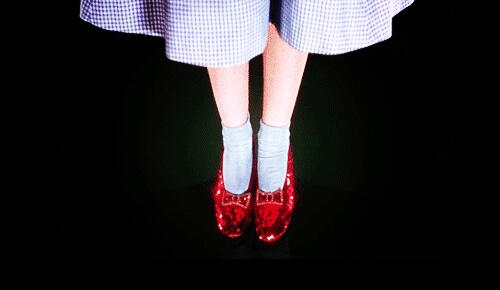 Still of Ruby Slippers referencing changing nature of "commercials" and media, Katherine Cartwright